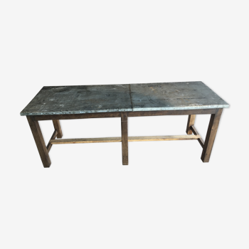 High table with zinc top