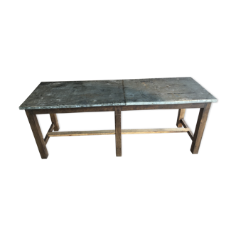 Table haute avec plateau en zinc