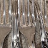 12 silver-plated metal table forks Ercuis Dubarry model