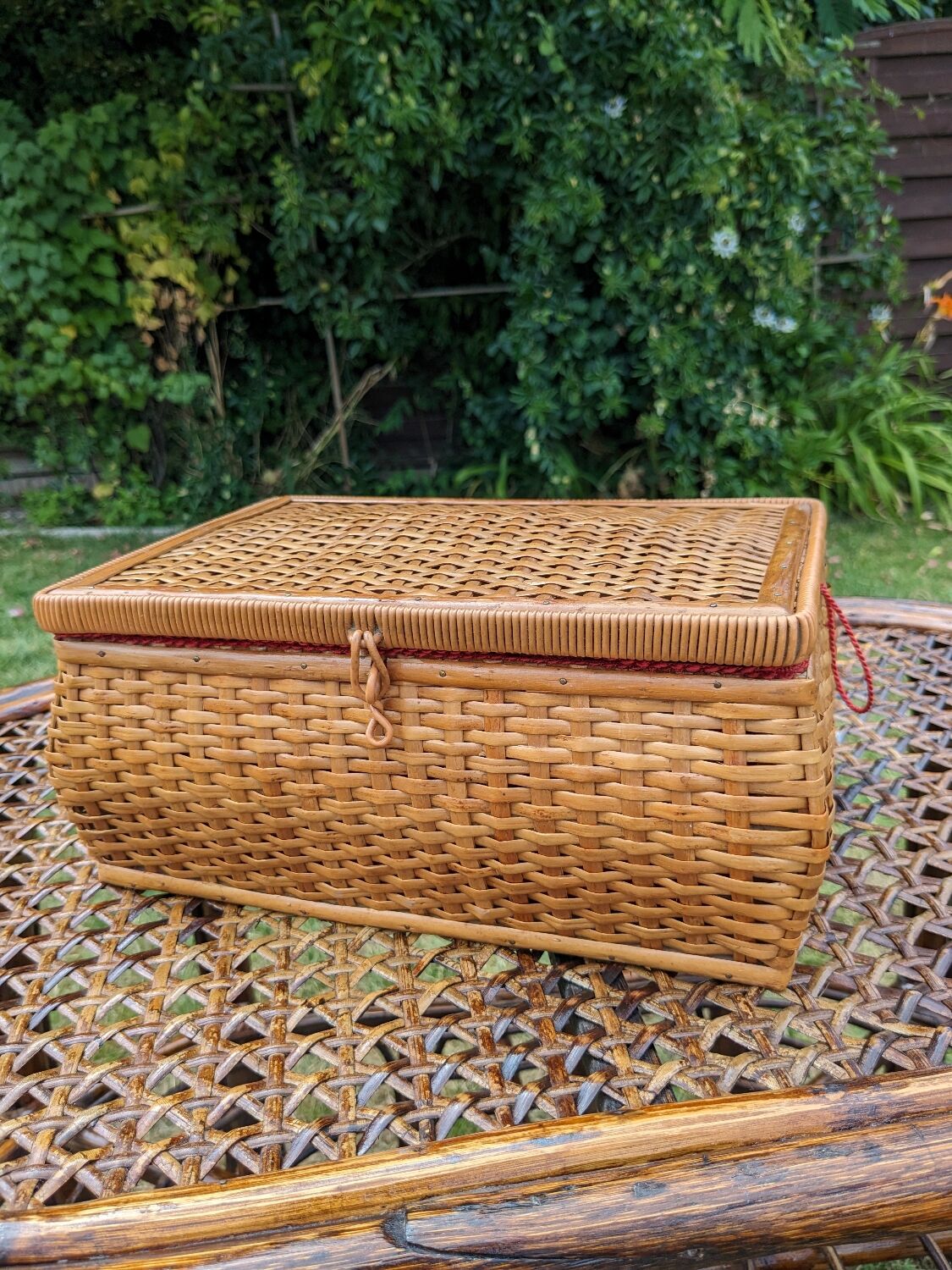 Panier à Couture Vintage En Osier - Ancien, Idéal Pour Rangement Déco