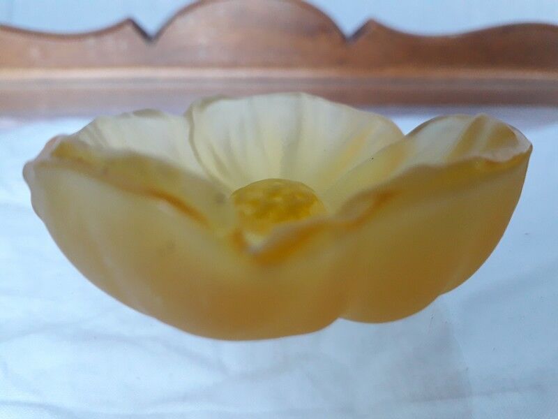 Pair of crystal flower bowls, Daum