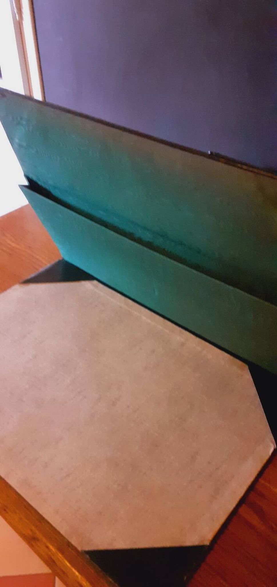 Vintage 7 Piece Office Set from the 50s in Green Leather "Le Tanneur".