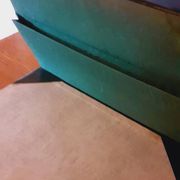 Vintage 7 Piece Office Set from the 50s in Green Leather "Le Tanneur".