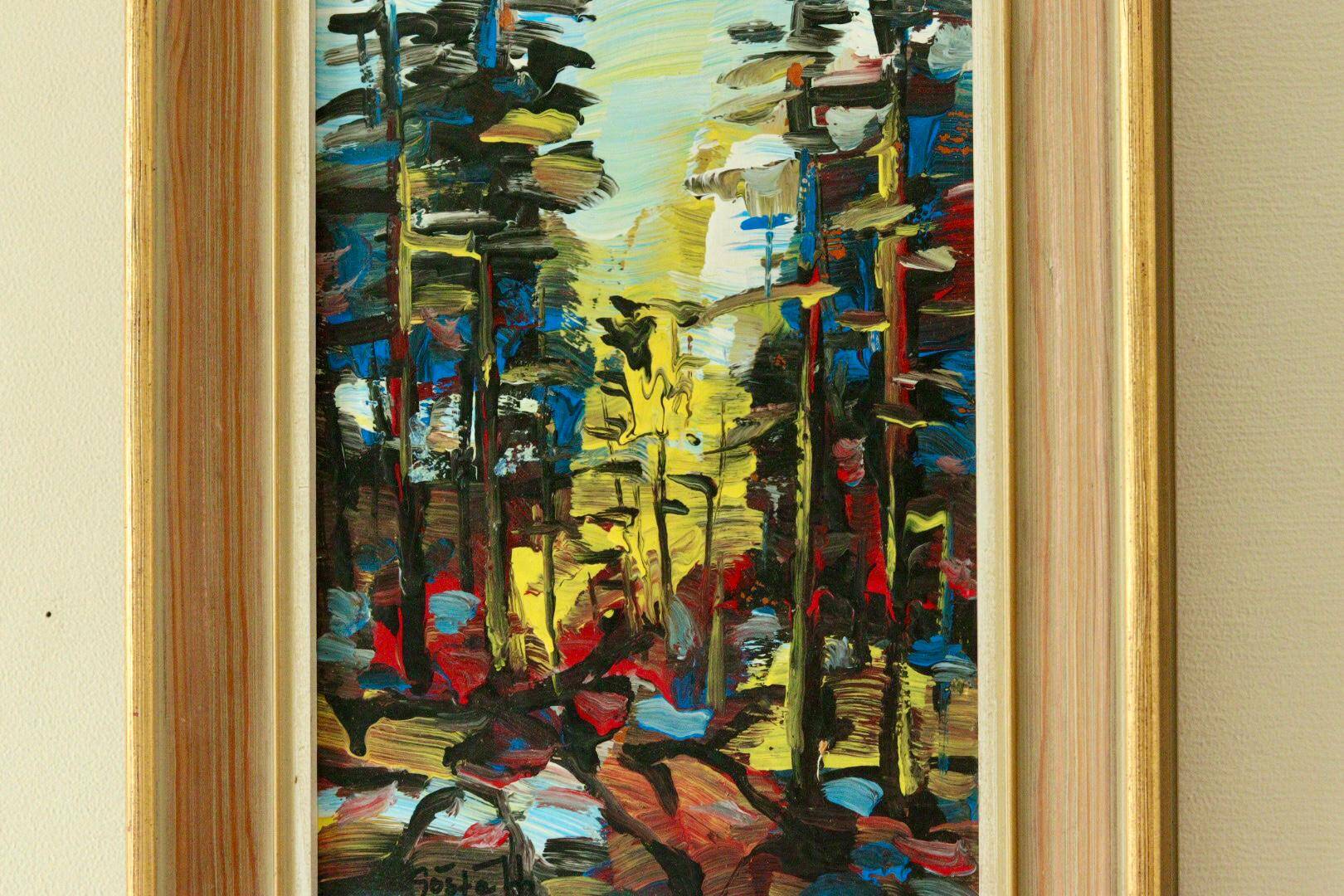 "Large trunks in a great forest" by Gösta Hilding