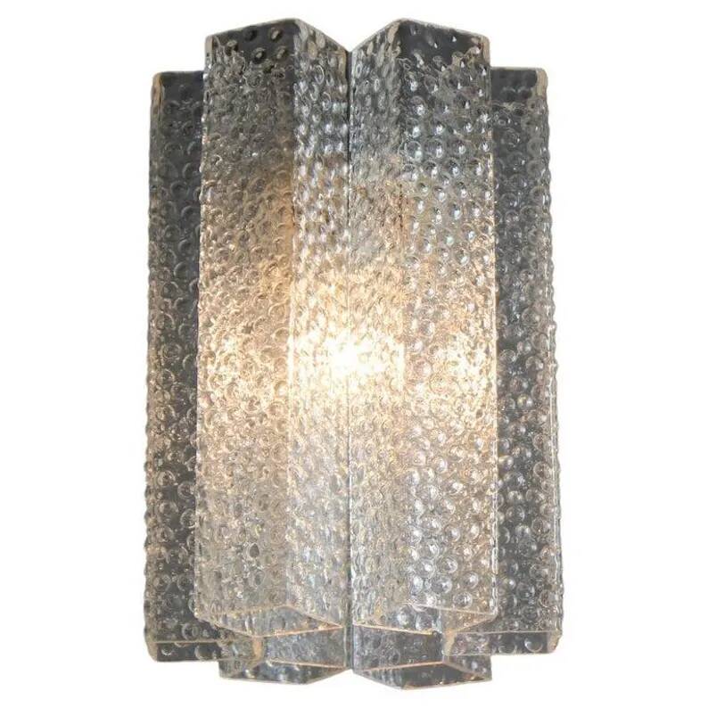 Vintage Glass Chandelier by Kamenický Šenov, 1960s