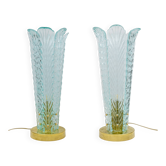 Lampes de table modernes en laiton et verre de Murano, style palmier, style milieu de siècle