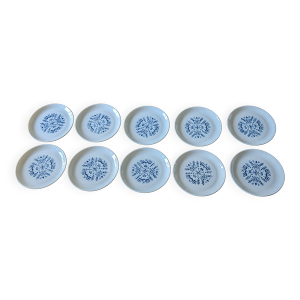 Service de 10 assiettes à dessert vintages par Sovirel