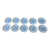 Service of 10 vintage dessert plates by Sovirel