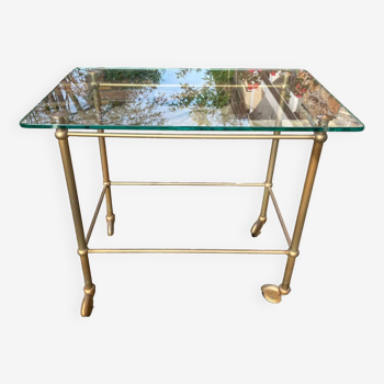 Vintage serving table in glass and gold metal