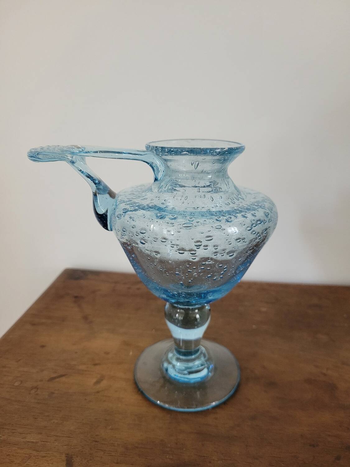 Biot blue candle holder