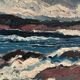 Swedish Oil on Canvas “Coastal Landscape” by Allan Horsak, Vintage & Framed