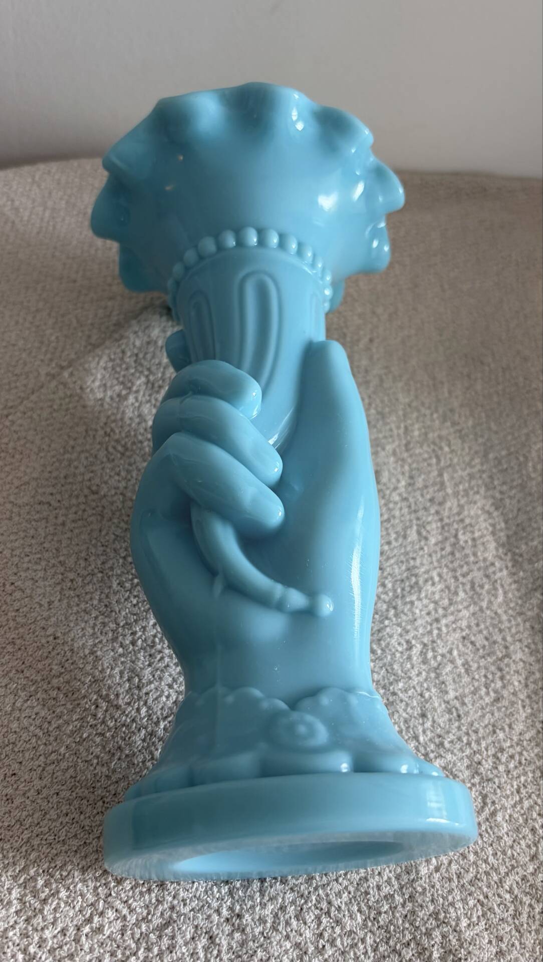 Antique Blue Opaline Hand Vase – Portieux Vallerysthal