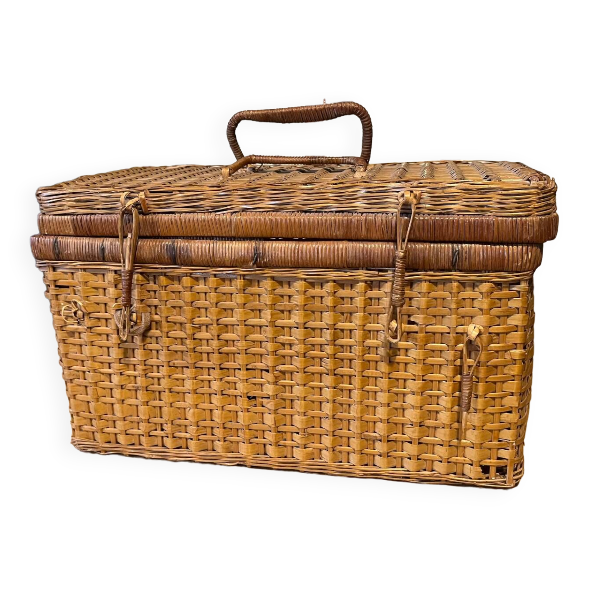 Old wicker suitcase