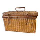 Old wicker suitcase