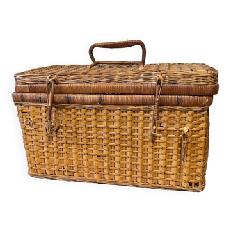 Old wicker suitcase