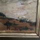 Oil on panel by Poubal 20th century representing a limed frame mill