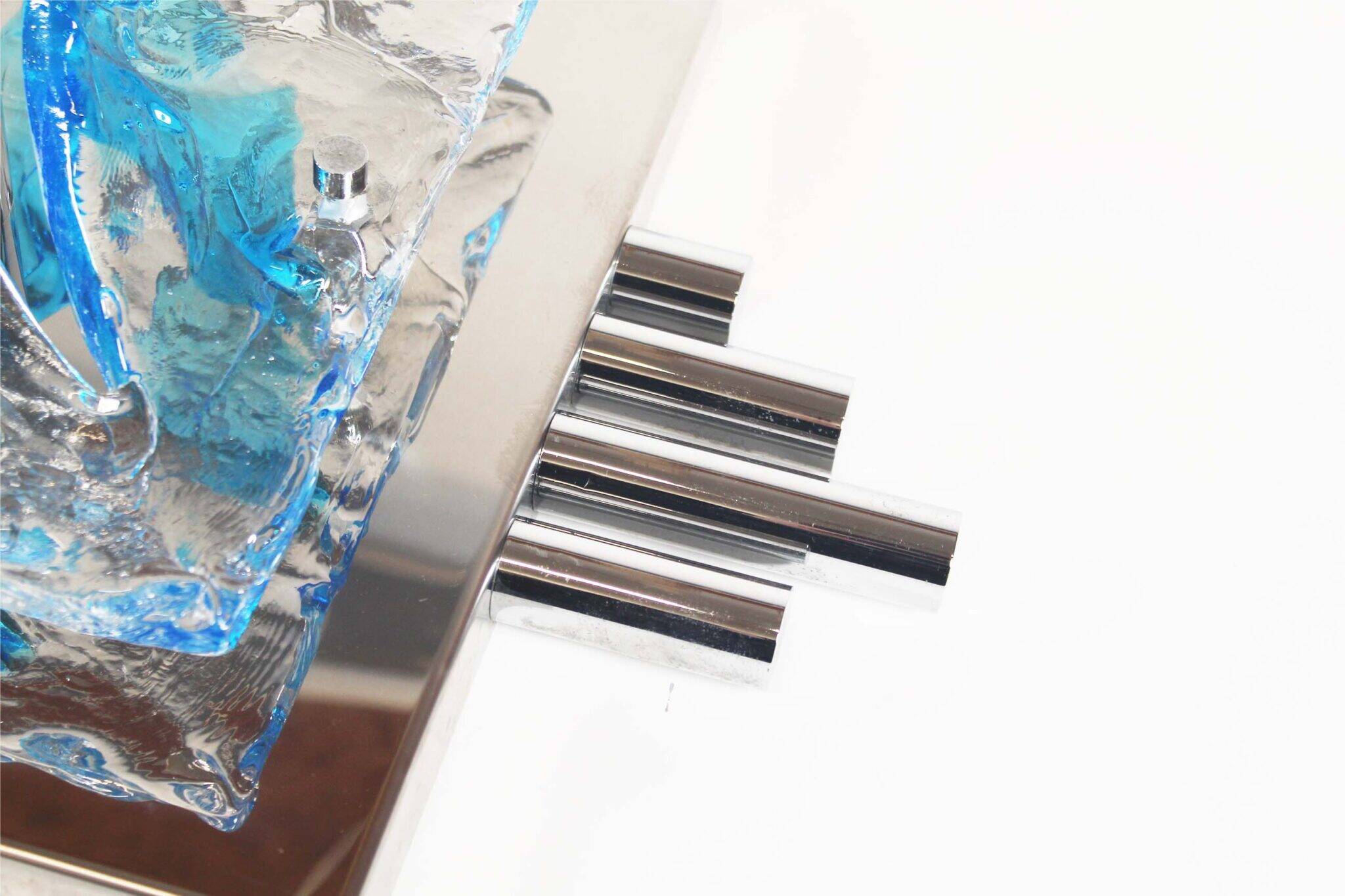 Stunning XXL Chrome and murano glass wall light by AV Mazzega