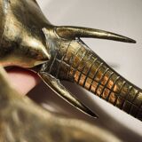 Door knocker / wall paperweight, bronze elephant sculpture