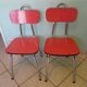 Lot of 2 chairs in red formica with tubing 60s