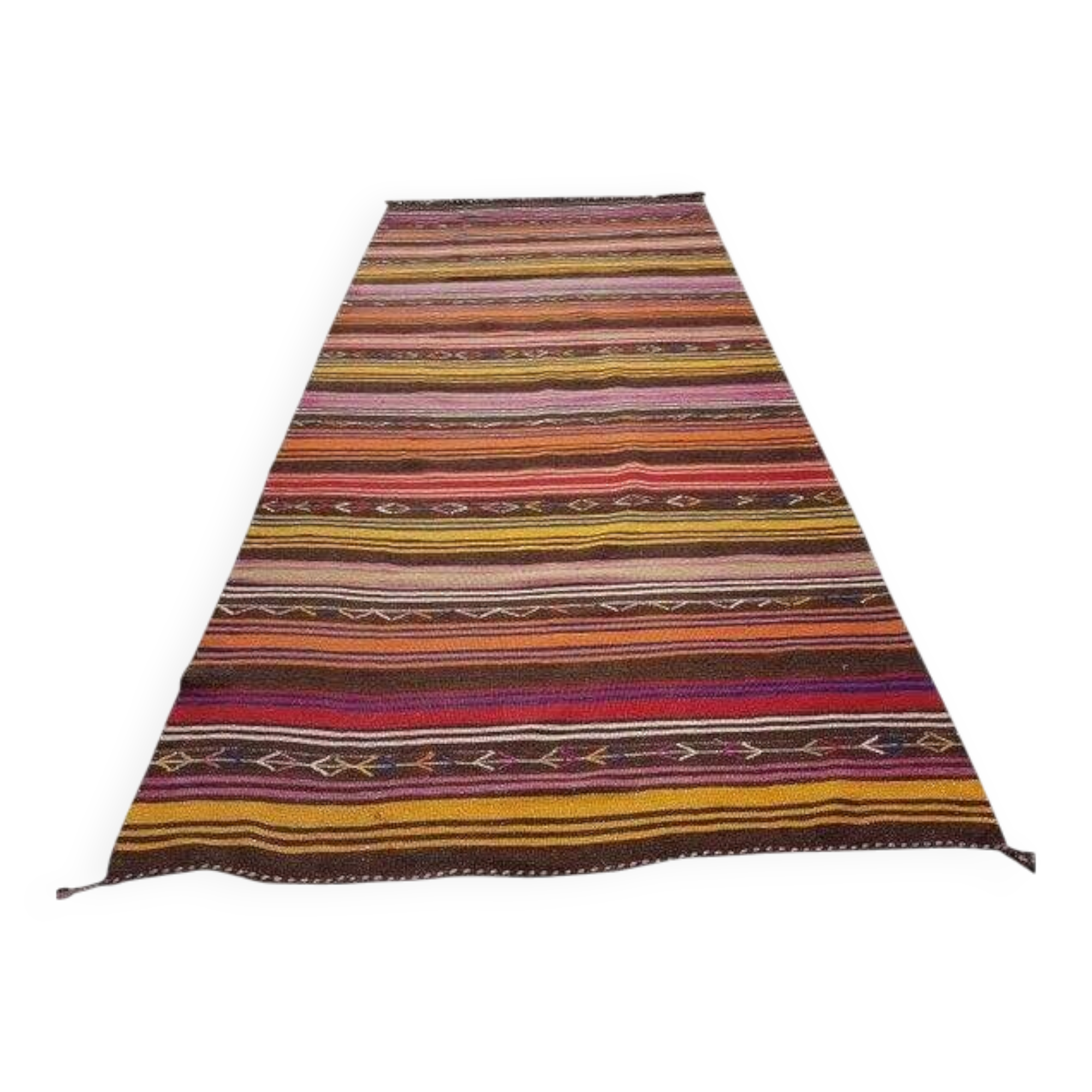 Vintage Turkish kilim, handwoven, 152x318 cm.