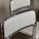 Chaises empilables en chrome retapissées - Années 70