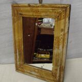 Ancien miroir piqué peinture d'époque patine usée