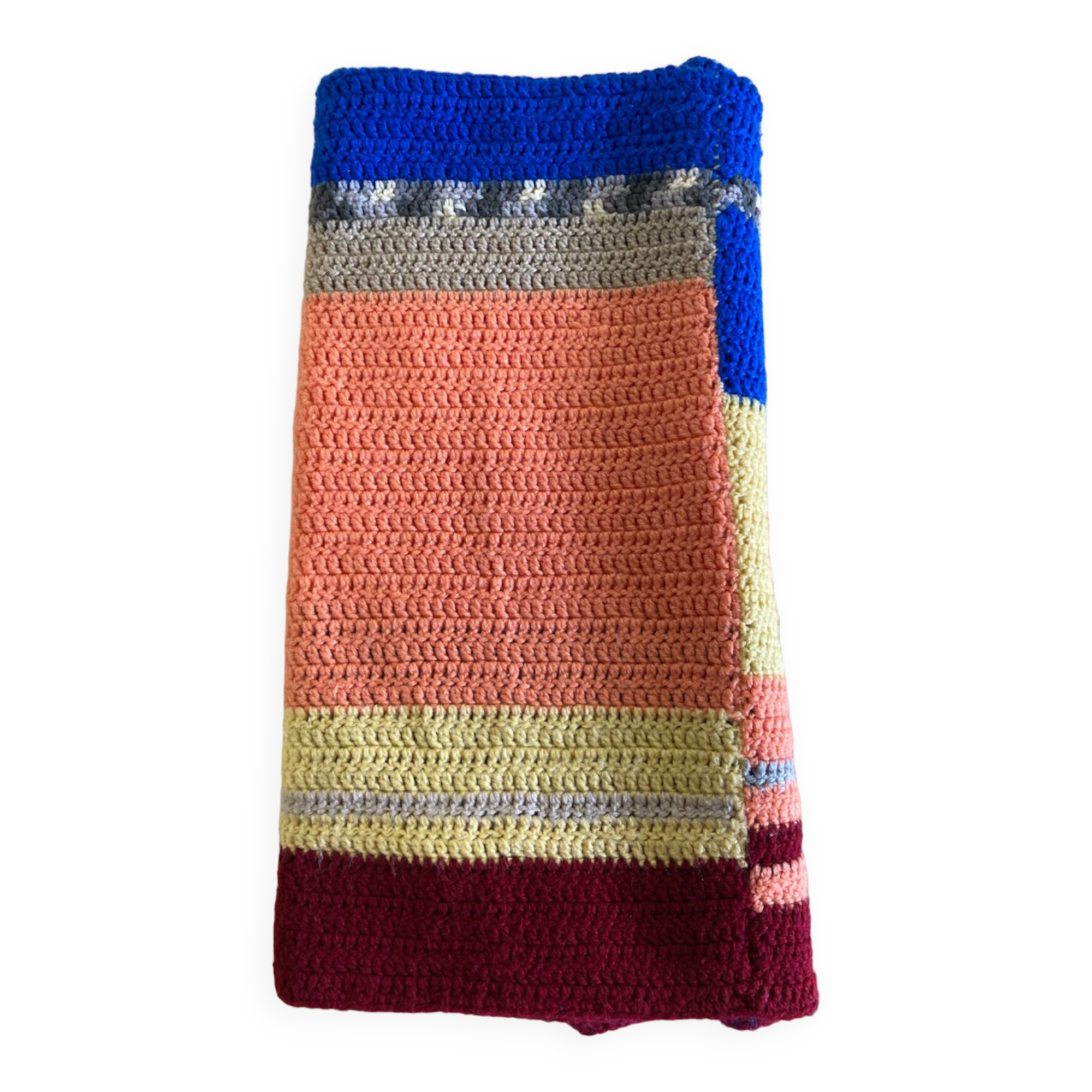 Plaid patchwork wool vintage blanket