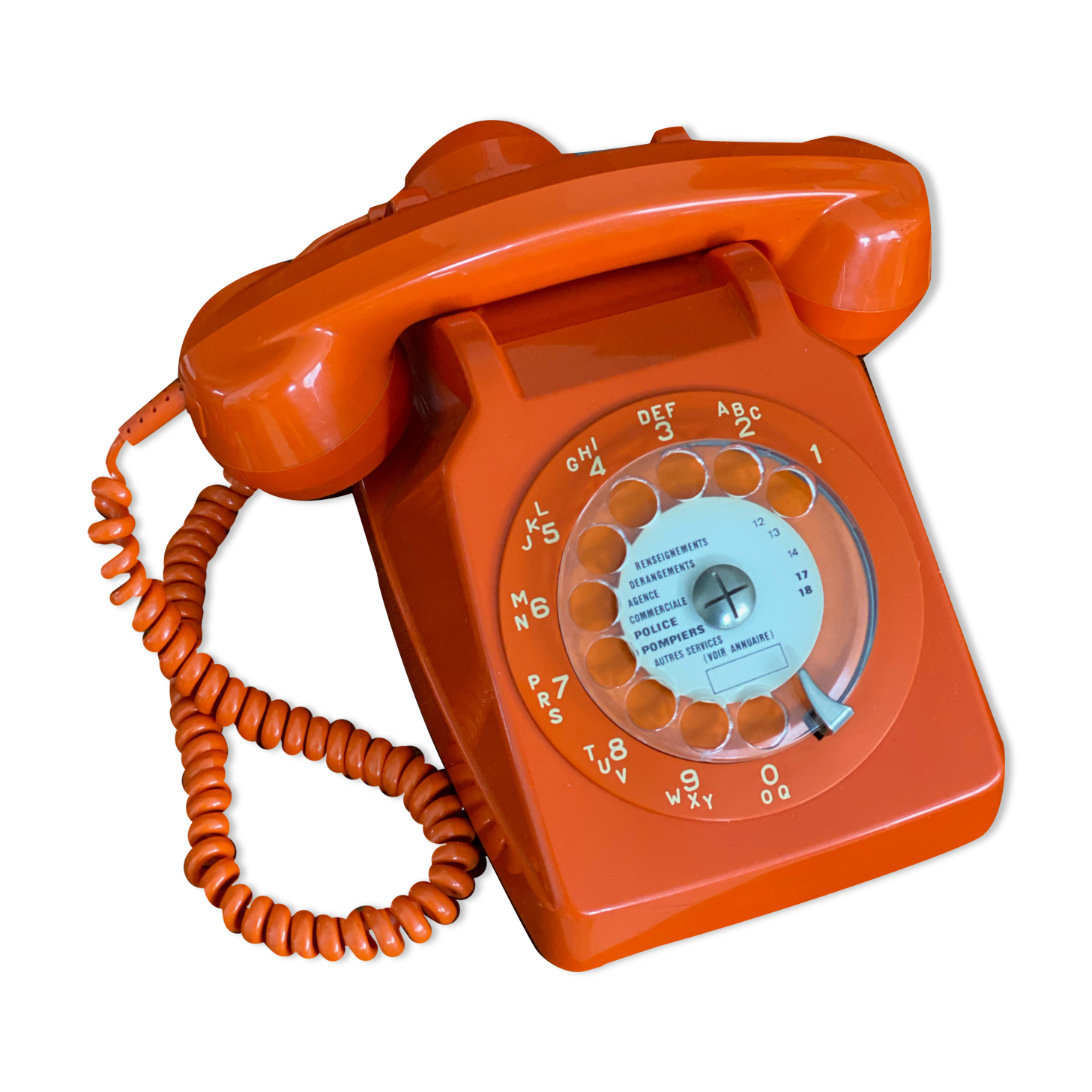 Vintage orange dial phone