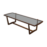 Mid century glass topped coffee table