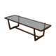 Mid century glass topped coffee table