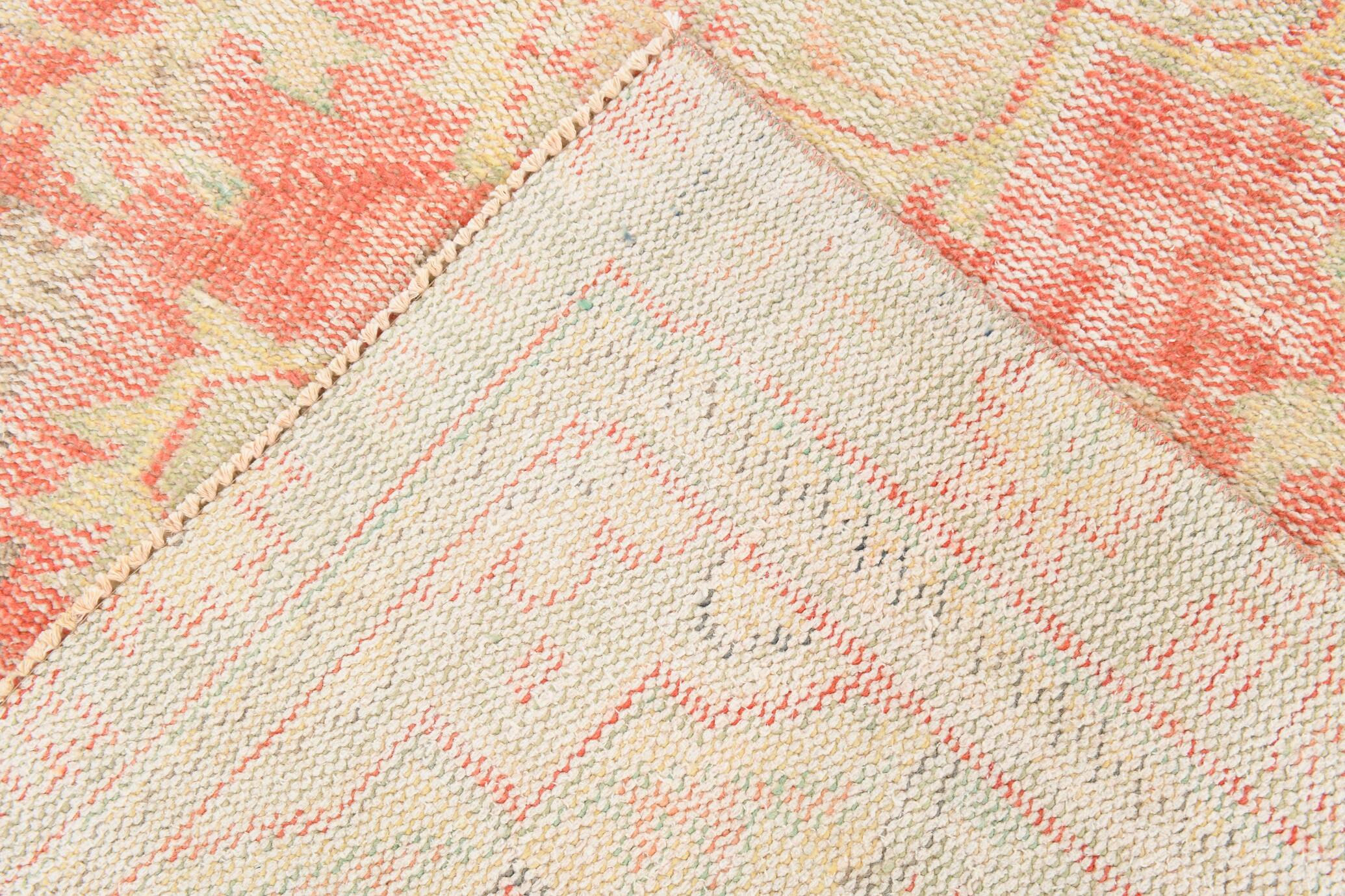 5x8 Cream & Red Turkish Vintage Rug 153x256Cm SK 20384