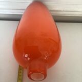 Large Empoli vase in orange glass, vintage 1960s