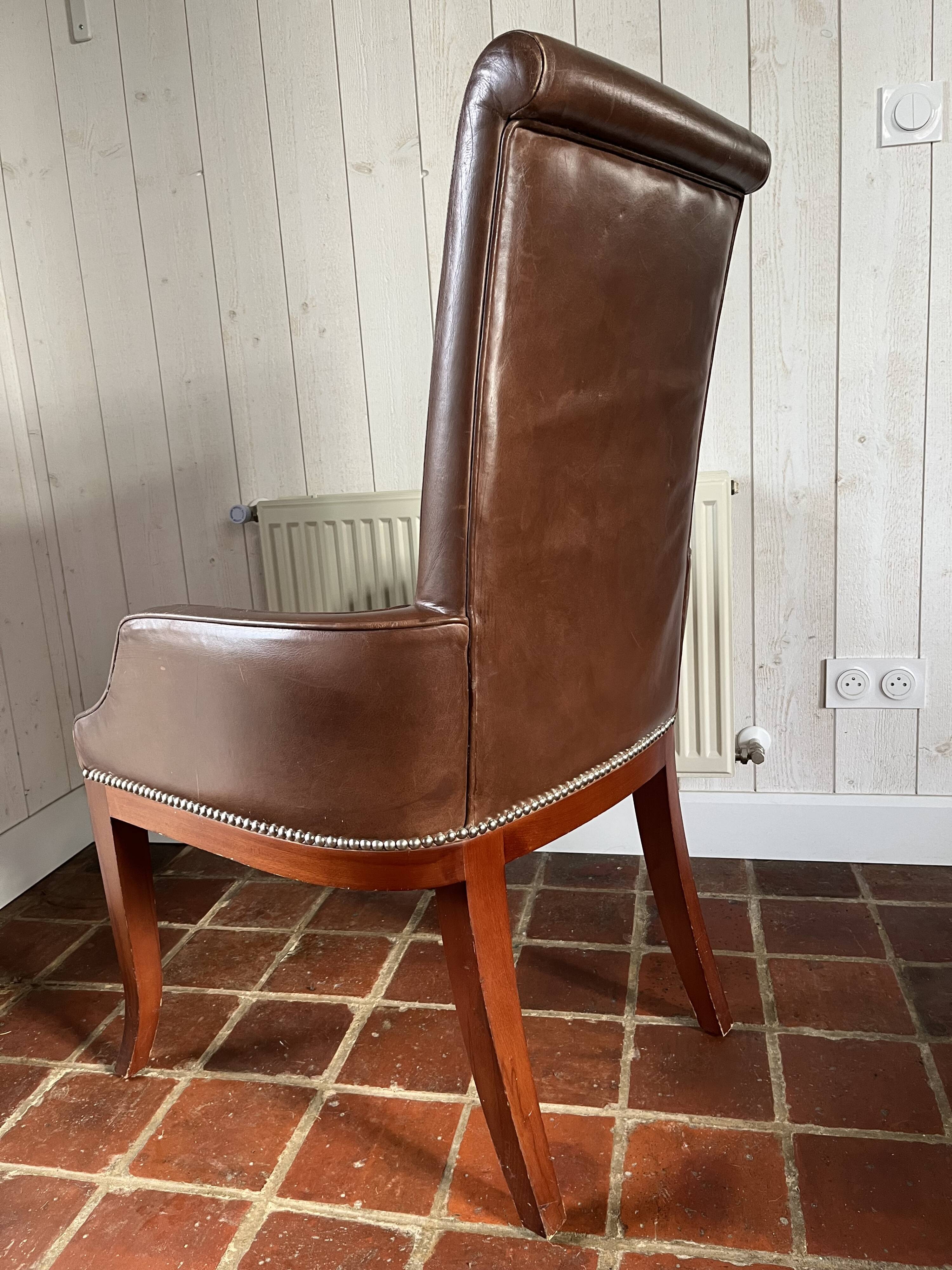 Leather library chairs