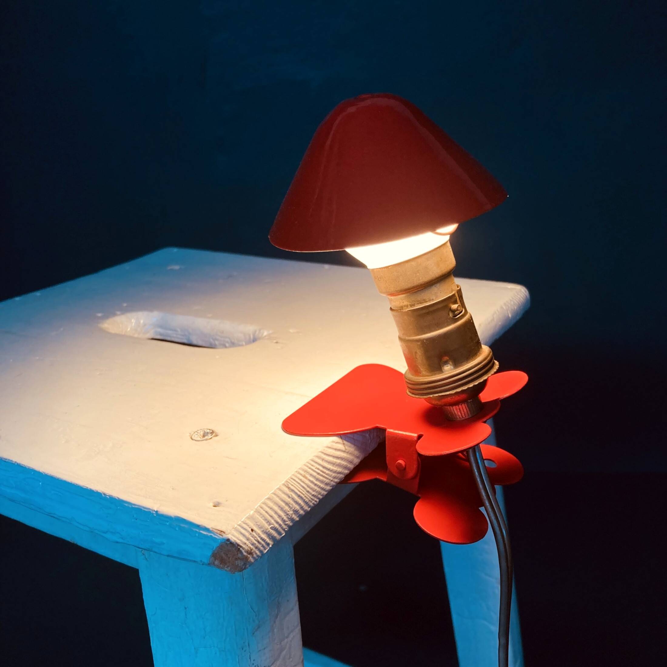 Small portable wall lamp red mushroom lamp spot clamp night light library extra light fixture