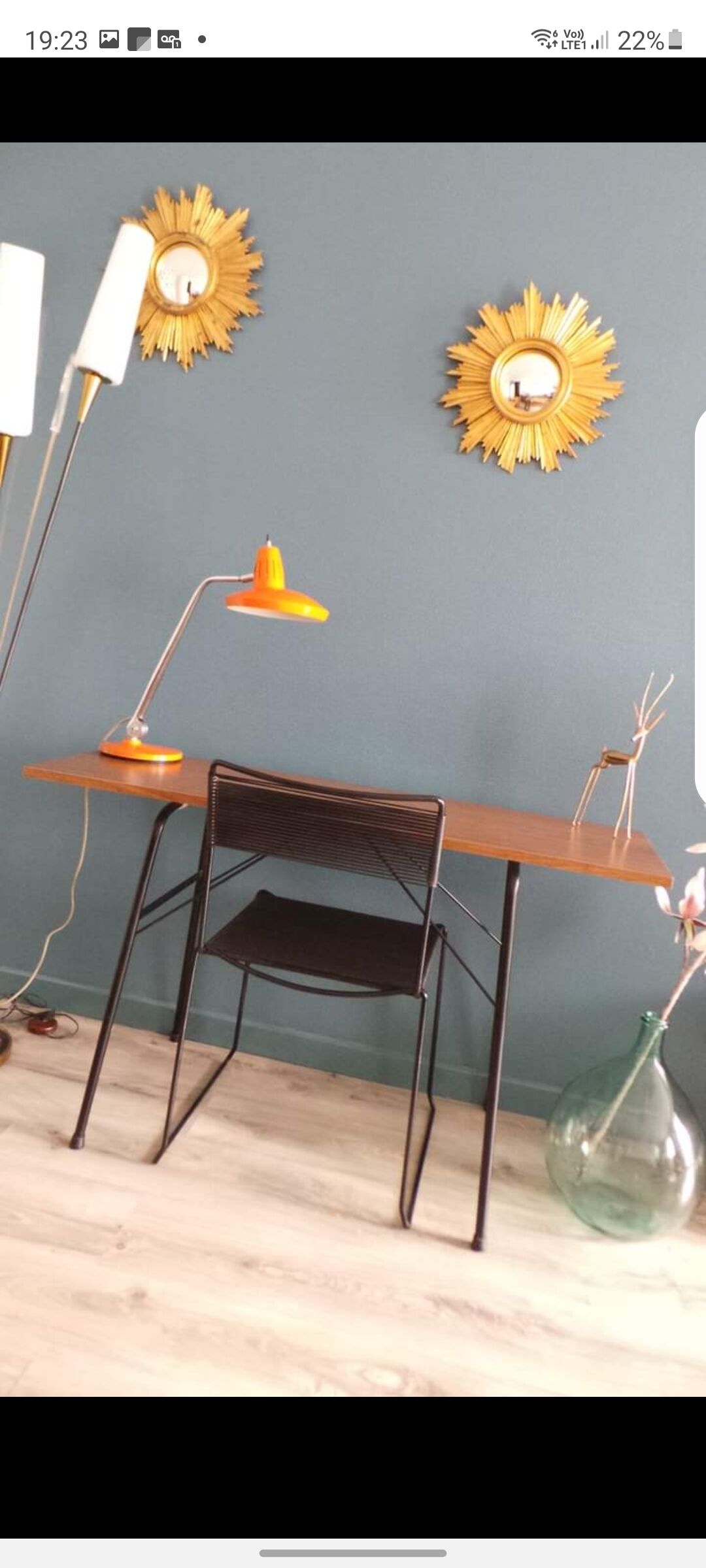 La console bureau table vintage aux pieds effei