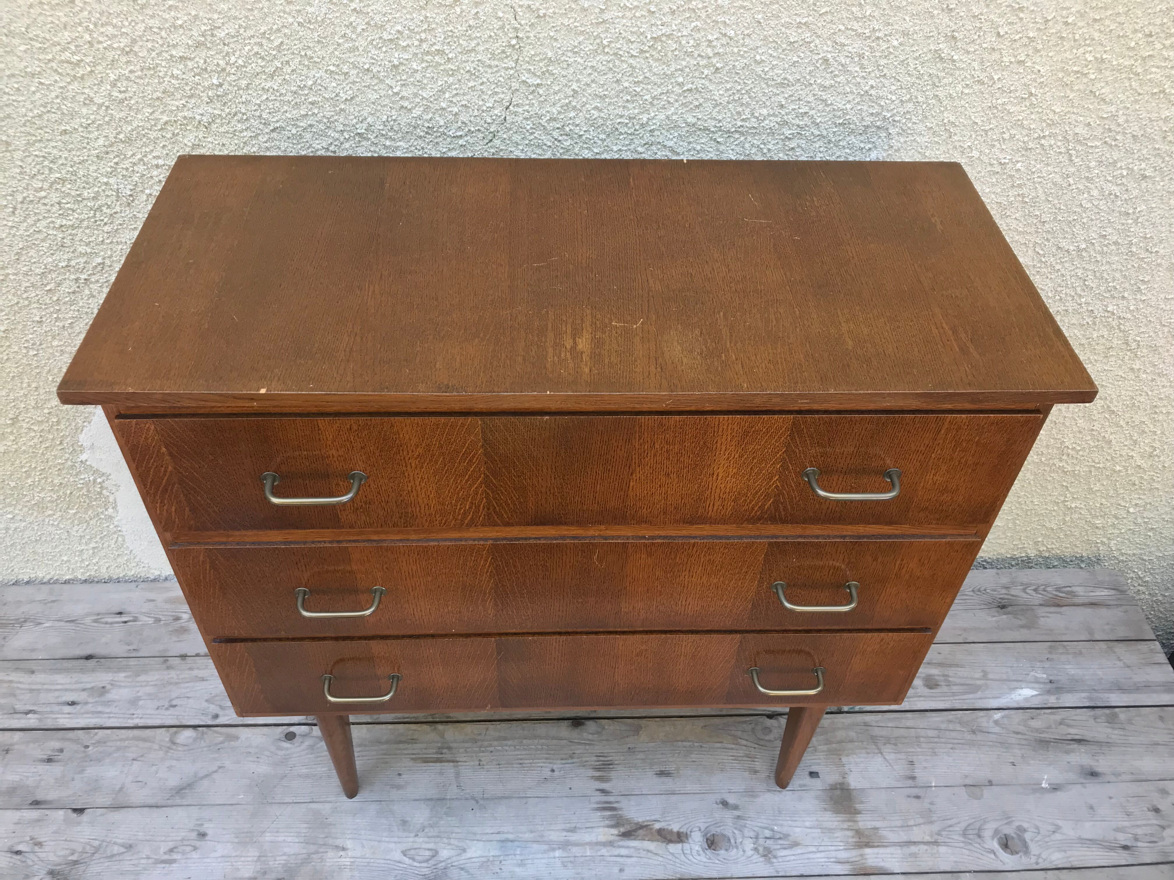 Chest of drawers wood feet compass 70