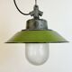Green Enamel and Cast Iron Industrial Pendant Light, 1960s