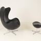 Early Egg Chair and Ottoman by Arne Jacobsen, Denmark, 1960s