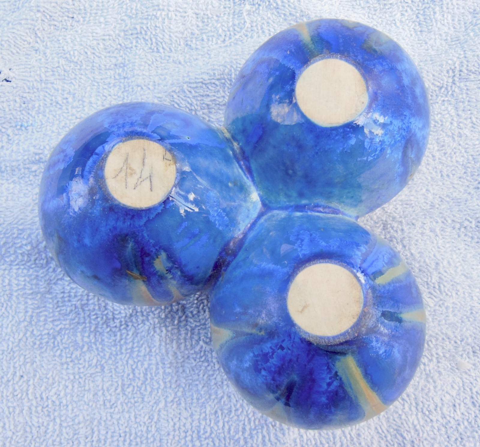 Vase 3 balls in enamelled ceramic