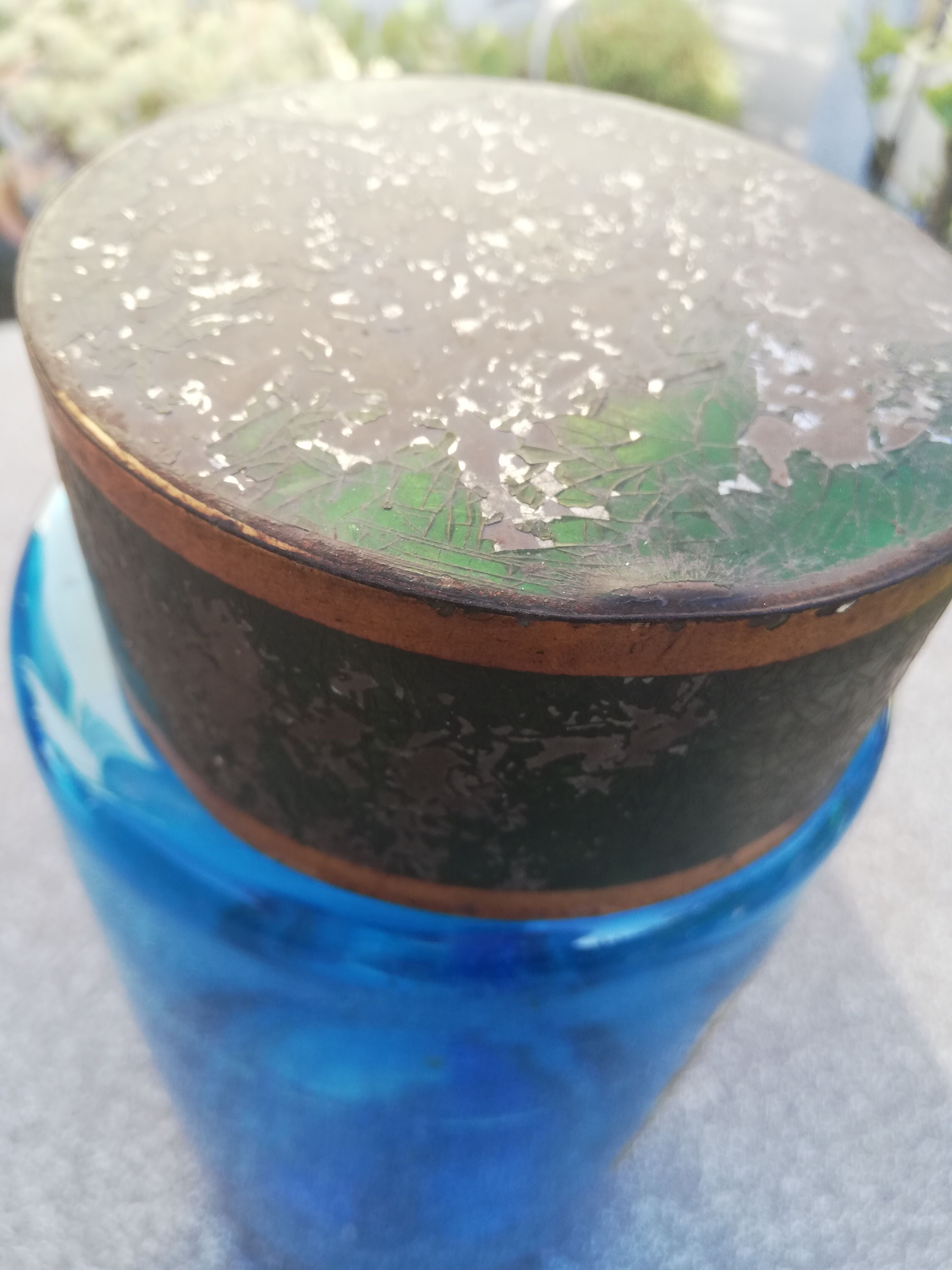 Blue glass pharmacy jar