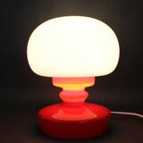 1970s Stepan Tabery Red Glass Mushroom Table Lamp, Czechoslovakia