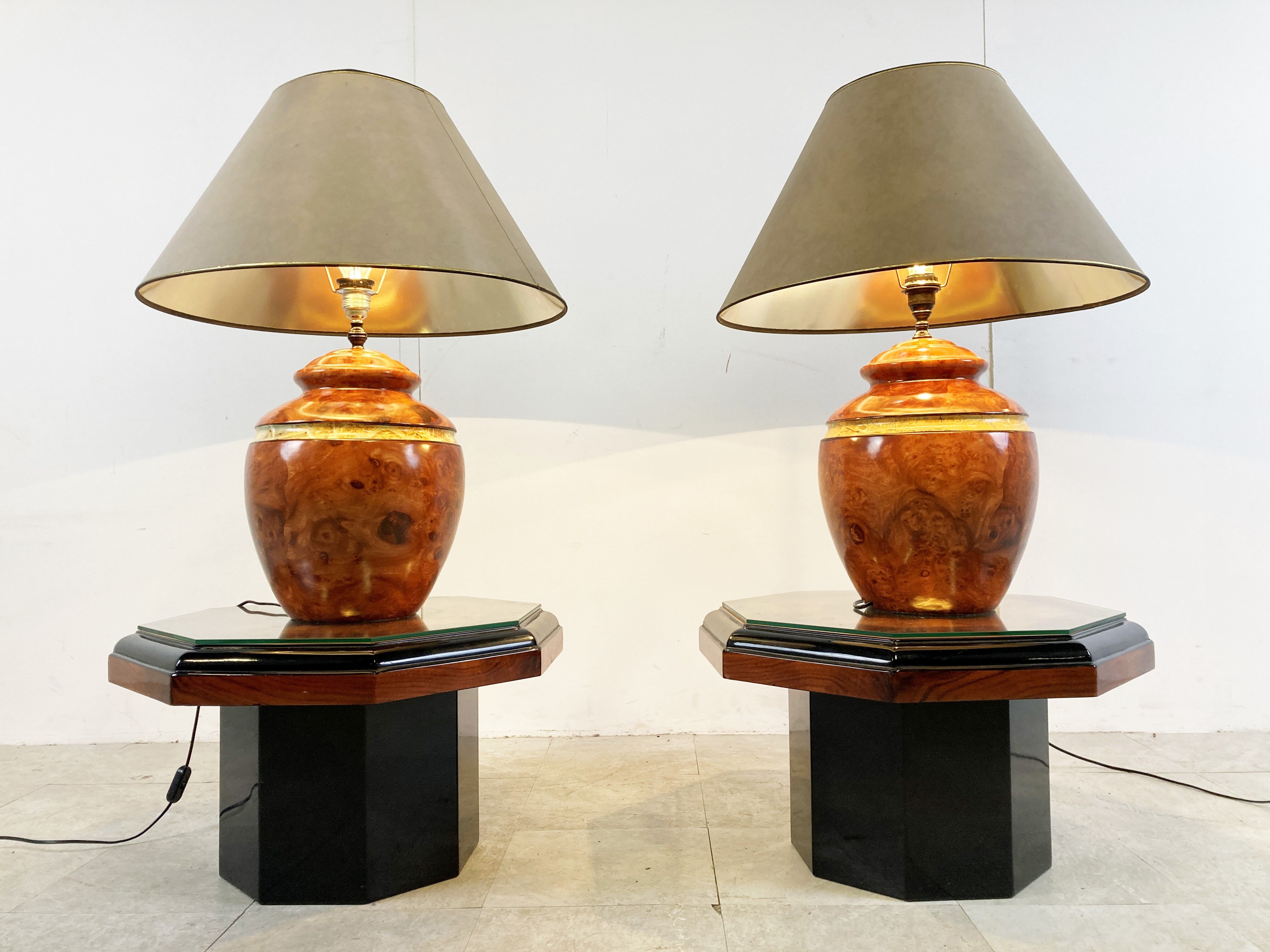 Paire de lampes de table chics, années 1980