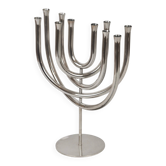 Mid-century modern kinetic chandelier, silver-plated, with 10 lights, Berndorf, 1960s.
