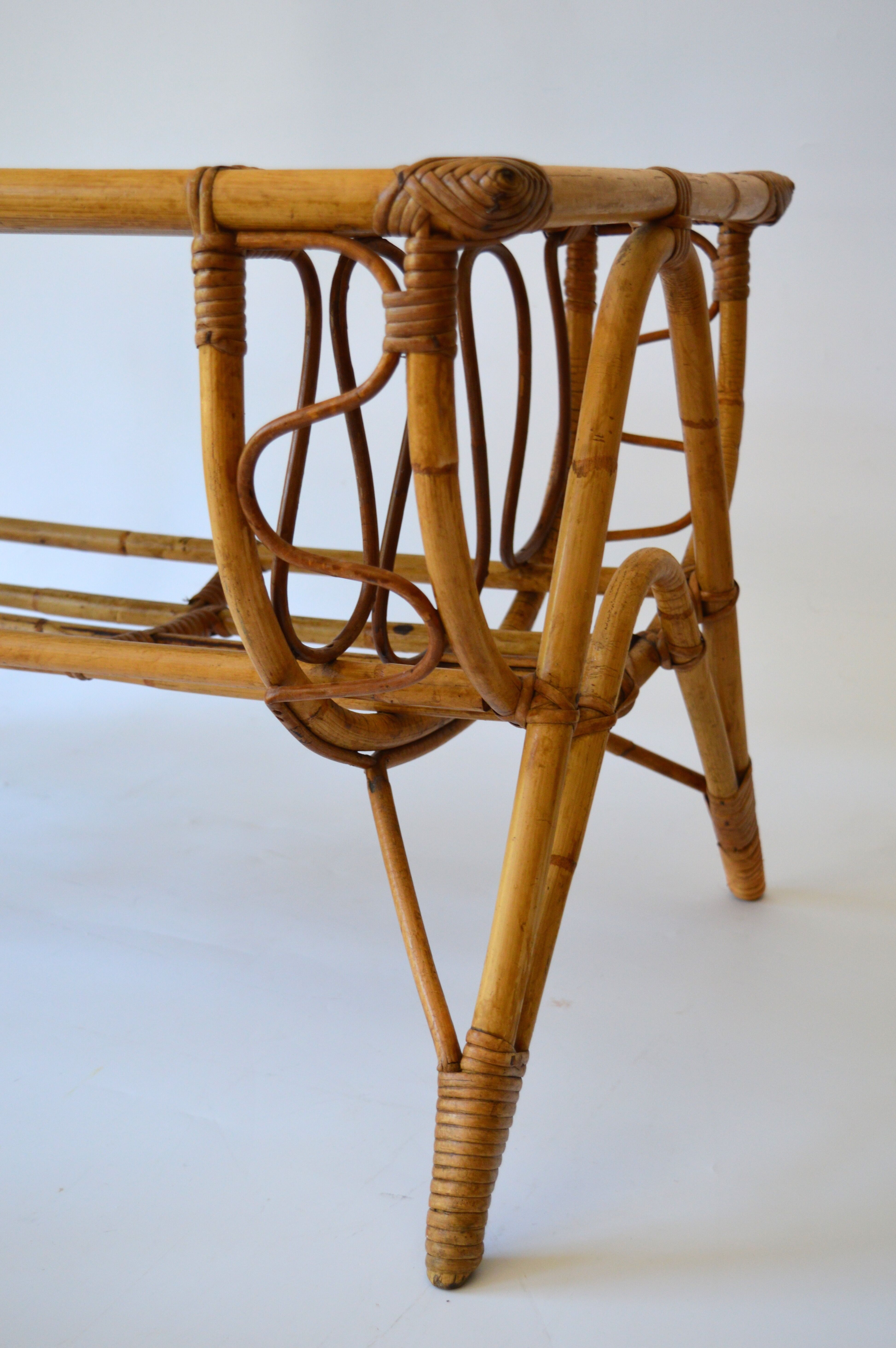 Rattan magazine holder