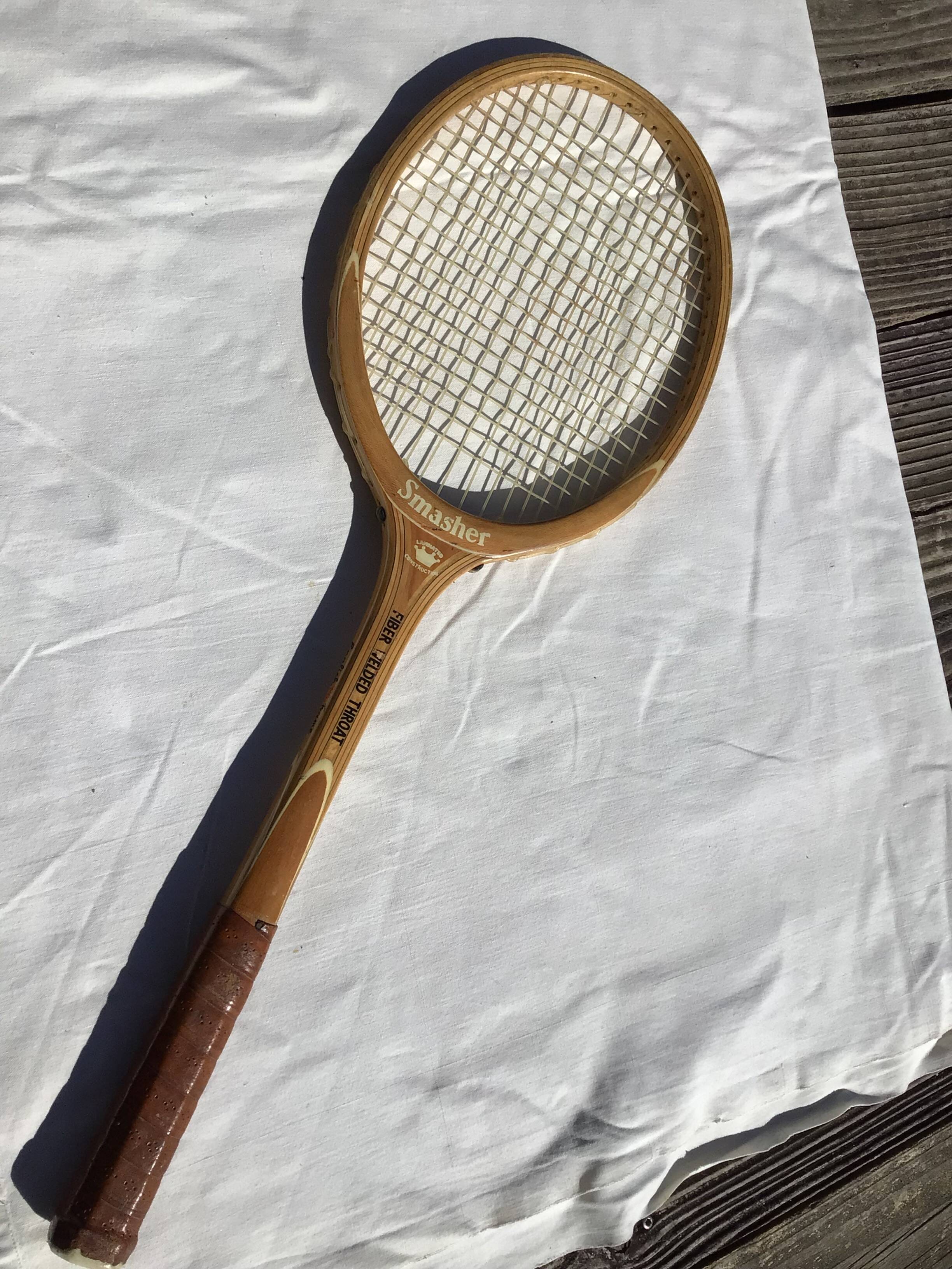 Smasher wooden tennis racket