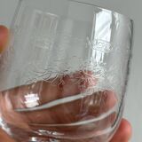5 engraved crystal wine glasses, Matignon model.