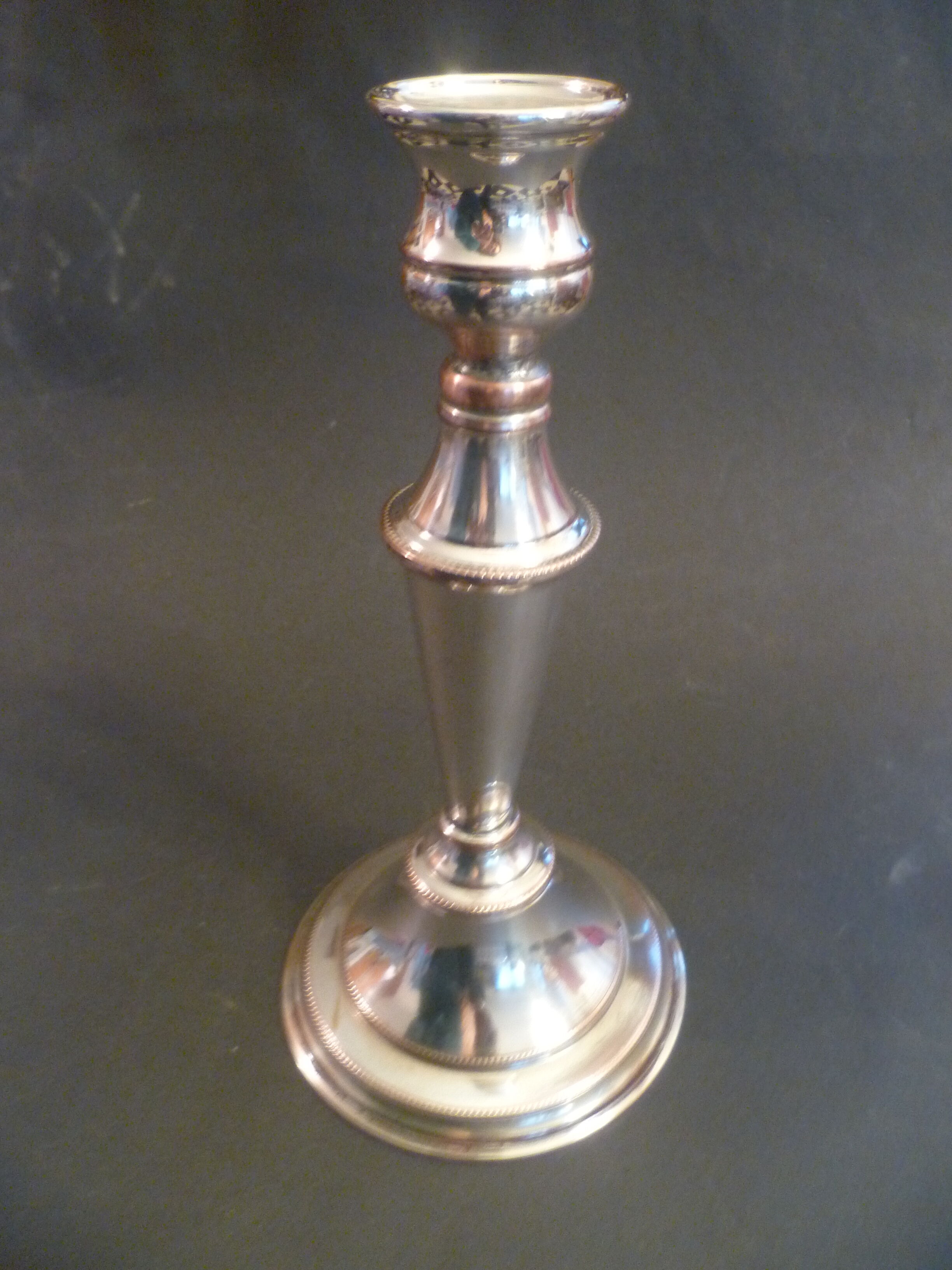 Large pair of candlesticks / candlesticks 3 lights in silver met.t.