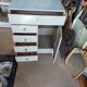 Trade furniture / Vintage celadon blue chest of drawers