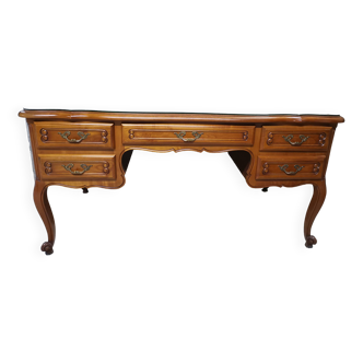 Louis XV style cherry desk 5 drawers