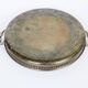 Vintage decorative brass tray, pierced edge and floral handles.
